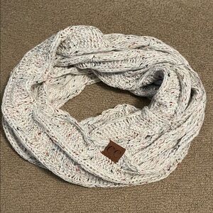 C.C. Boutique Speckled Knit Scarf - Cream